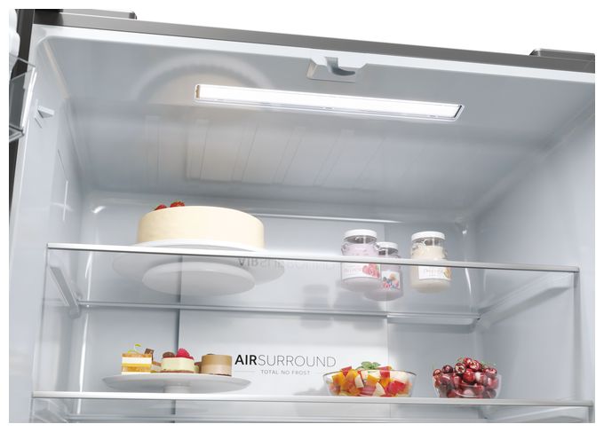 Side-by-Side Kühl-/ Gefrierkombination 307 l / 156 l 290 kWh NoFrost 1815 mm x 833 mm  HCR3818EWMM (Platin, Edelstahl) 