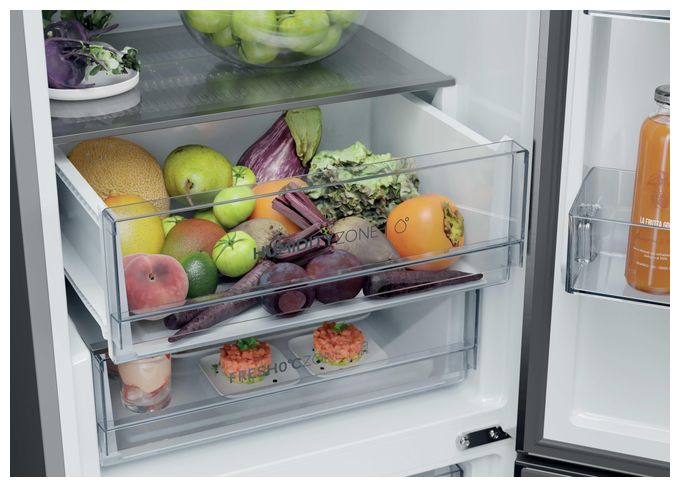 289 l / 120 l Kühl-Gefrierkombi freistehend NoFrost 114 kWh Jahr  HDPR1620ANPK (Edelstahl) 