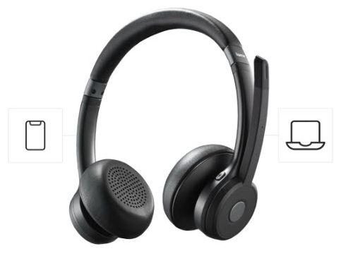 Ohraufliegender Bluetooth Kopfhörer kabellos 40 h Laufzeit USB Typ-C  139938 BT700 Casque (Schwarz) 