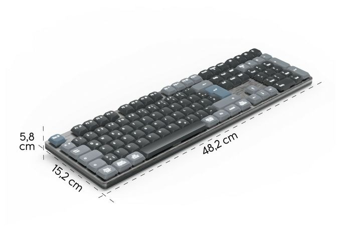 Heimbüro Tastatur Bluetooth 2.4 GHz (Anthrazit, Schwarz, Blau) 173070 WK-800 