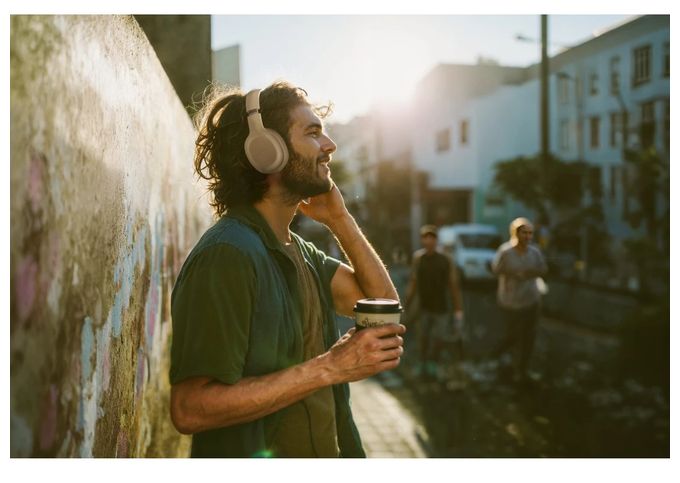 Over Ear Bluetooth Kopfhörer kabellos 60 h Laufzeit USB Typ-C  221822 Spirit Calypso X (Beige) 