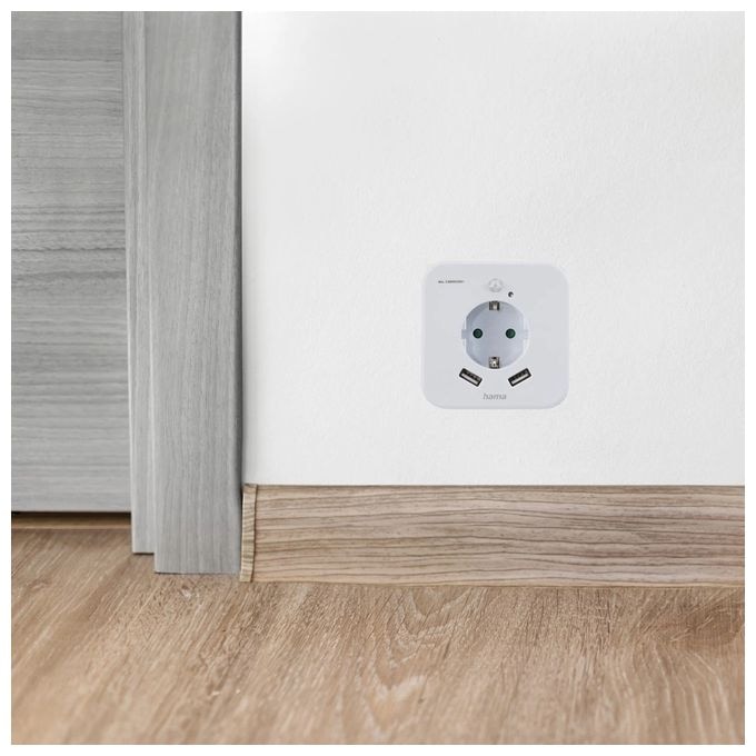LED Warmweiß (3000K) Warmweiß AC 223507 Nachtlicht mit Steckdose 
