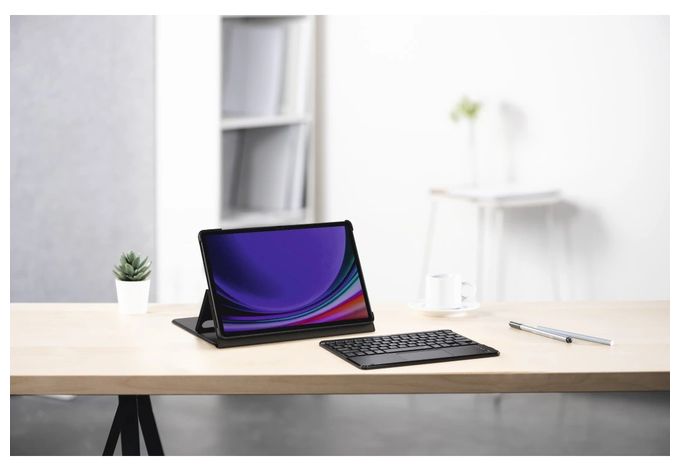 Folio aus Kunststoff für Samsung Galaxy Tab S10+ 12.4" bis 31,5 cm (12.4") Schmutzabweisend, Staubresistent, Kratzresistent mit Magnetverschluss (Schwarz) 227084 Premium 
