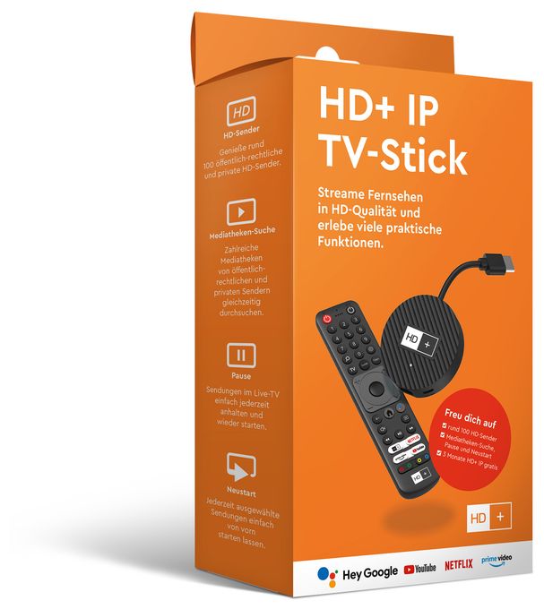 4K Ultra HD Media Player 32 GB HDMI IP TV-Stick inkl. HD+ IP für 3 Monate 