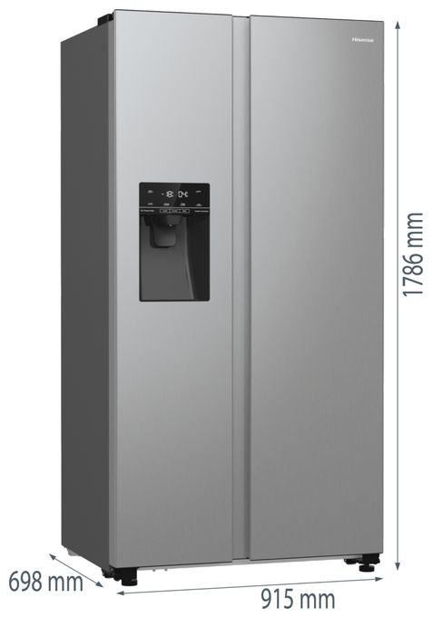 Side-by-Side Kühl-/ Gefrierkombination 376 l / 190 l 323,96 kWh NoFrost 1786 mm x 915 mm  RS566N4IEX (Grau) 