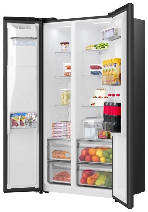 Side-by-Side Kühl-/ Gefrierkombination 347 l / 181 l 312 kWh NoFrost 1786 mm x 911 mm  RS5P528STFE (Schwarz) 