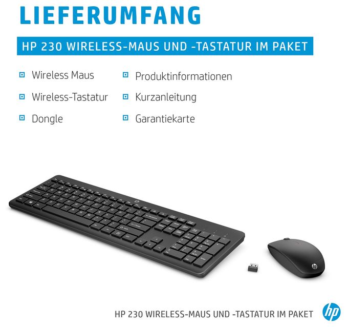 Büro Tastatur RF Wireless 2.4 GHz  230 (Schwarz) 