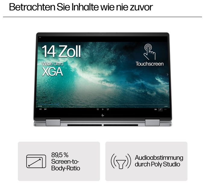 2K Ultra HD Notebook 35,6 cm (14 Zoll) 1920 x 1200 Pixel 512 GB SSD Windows 11 Home AMD Ryzen 5 max. 4,9 GHz  Envy 14-fa0657ng (Silber) 