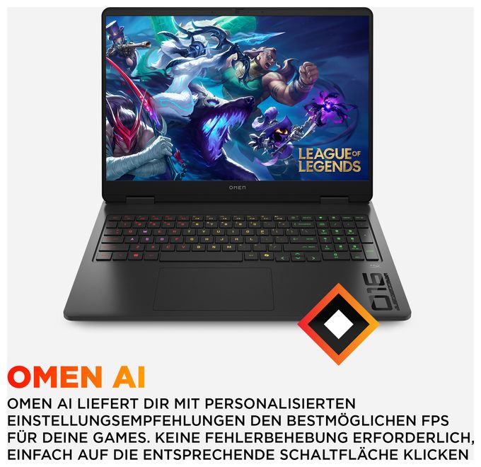 2K Ultra HD Notebook 40,6 cm (16 Zoll) 1920 x 1200 Pixel 32 GB Ram 1 TB SSD Windows 11 Home Intel® Core™ i7 max. 5,2 GHz NVIDIA GeForce RTX 5070  Omen 16-am0677ng (Schwarz) 