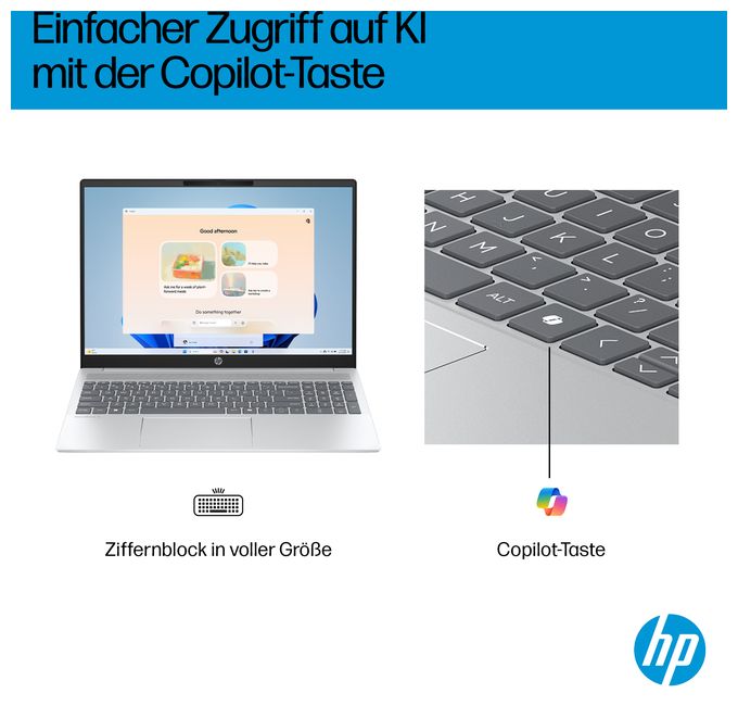 2K Ultra HD Notebook 40,6 cm (16 Zoll) 1920 x 1200 Pixel 1 TB SSD Windows 11 Home Intel Core Ultra 5 max. 4,8 GHz  OmniBook 5 16-af1655ng (Silber) 