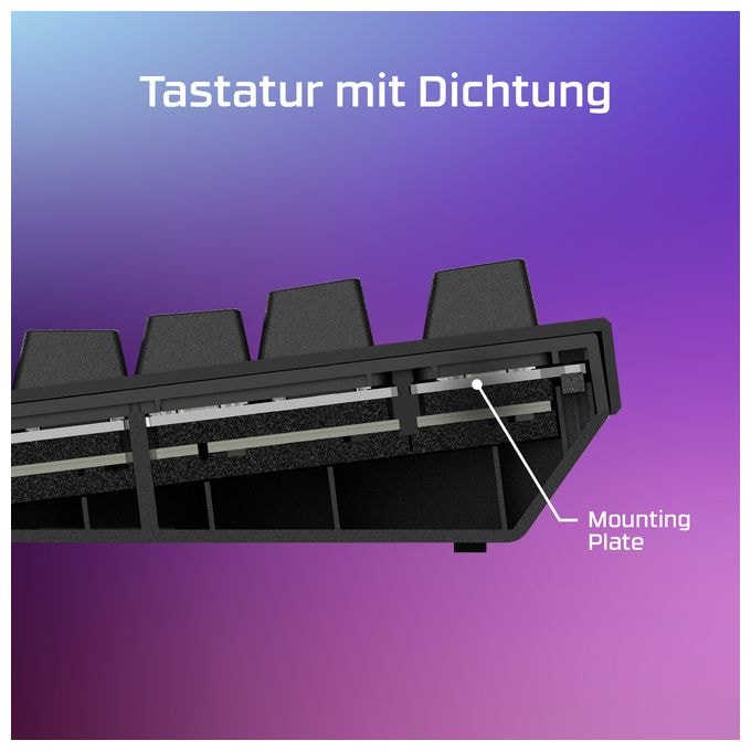 RGB-LED Gaming Tastatur USB  HyperX Alloy Rise 75 Gaming (Schwarz) 