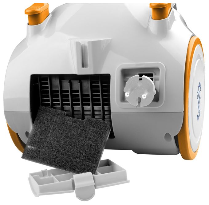 Bodenstaubsauger Beutellos 700 W HEPA  VC009 (Weiß, Orange) 