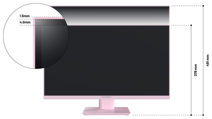 Full HD Monitor 60,5 cm (23.8 Zoll) 16:9 0,5 ms 300 cd/m²  JN-I238FHD120F-HSP-PK (Pink) 