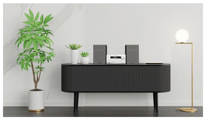 Heim-Audio-Mikrosystem DAB, DAB+, FM 50 W Bluetooth  M-822DAB (Schwarz/Weiß) 