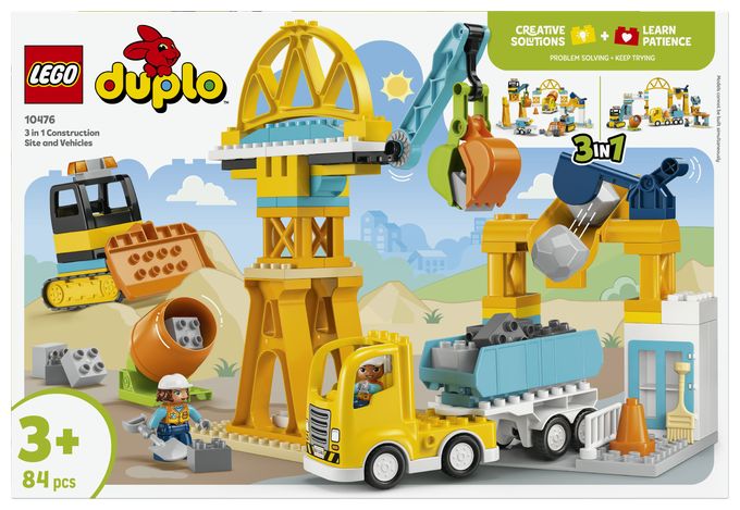 Baustelle mit Baufahrzeugen – 3-in-1-Set 