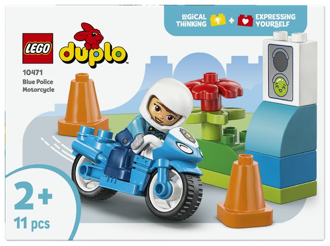 Blaues Polizeimotorrad 