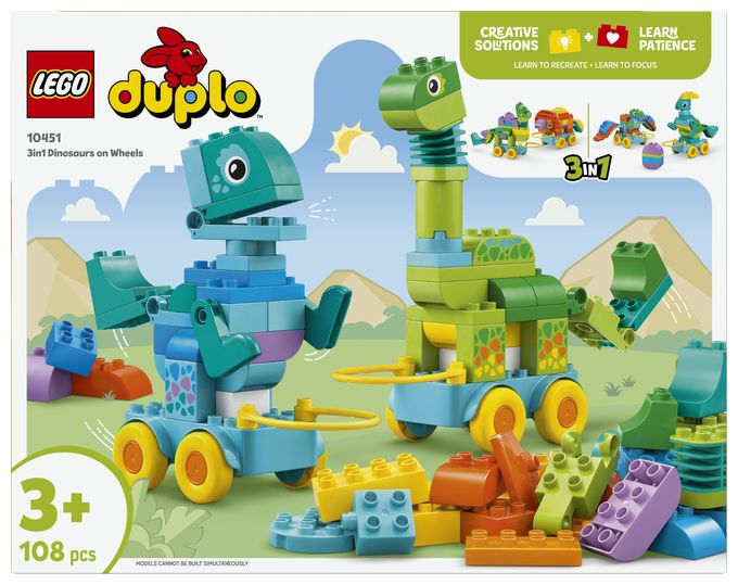 Dinos auf Rädern 3-in-1-Set 