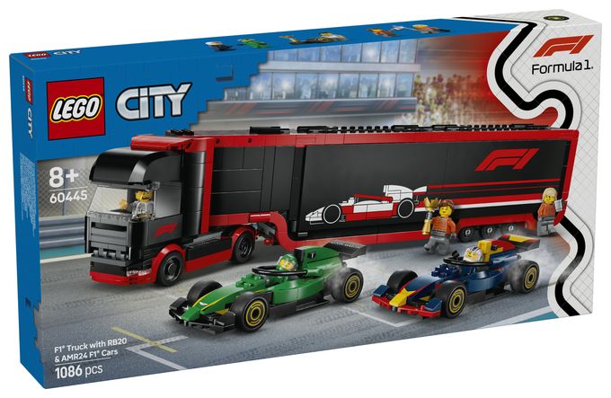 F1® Transporter mit RB20 & AMR24 F1® Rennautos 