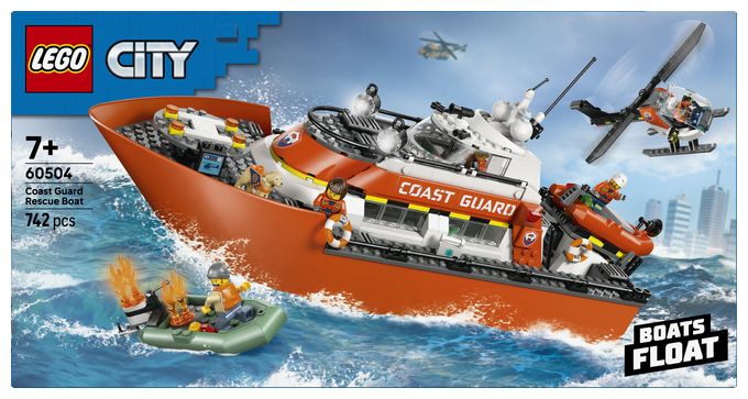 Rettungsboot der Küstenwache mit Hubschrauber 
