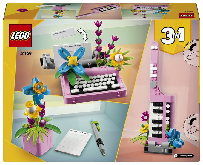 Schreibmaschine mit Blumen 