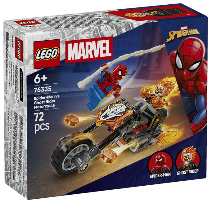 Spider-Man vs. Ghost Rider auf seinem Motorrad 