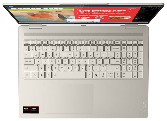 2K Ultra HD Notebook 40,6 cm (16 Zoll) 2880 x 1800 Pixel 1 TB SSD Windows 11 Home AMD Ryzen 7 max. 5 GHz  Yoga 7 16AKP10 Copilot+ (Grau) 