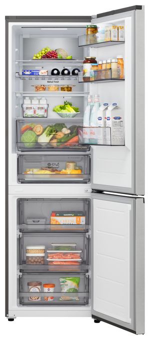 220 l / 113 l Kühl-Gefrierkombi freistehend NoFrost 169 kWh Jahr  GBBS514CPY (Silber) 