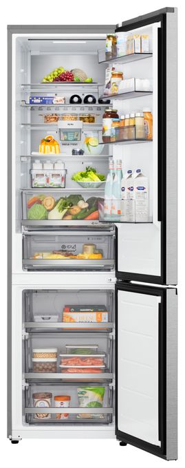 262 l / 113 l Kühl-Gefrierkombi freistehend NoFrost 112 kWh Jahr  GBBS726AMB (Silber) 