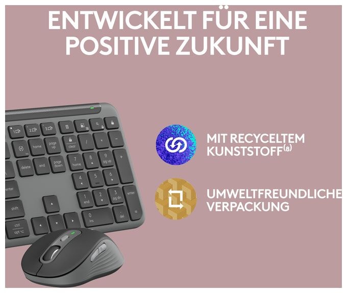 Büro Tastatur RF Wireless + Bluetooth 2.4 GHz  MK950 Signature Slim (Graphit) 