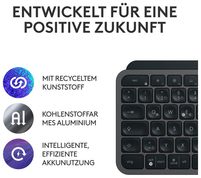 LED Büro Tastatur Bluetooth  MX Keys S Combo (Graphit) 