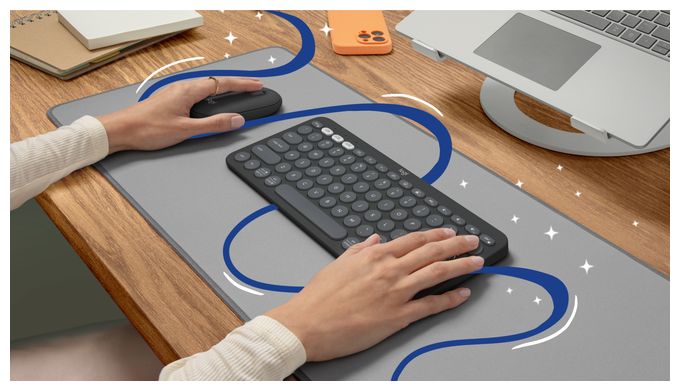 Universal Tastatur RF Wireless + Bluetooth  Pebble 2 Combo (Graphit) 