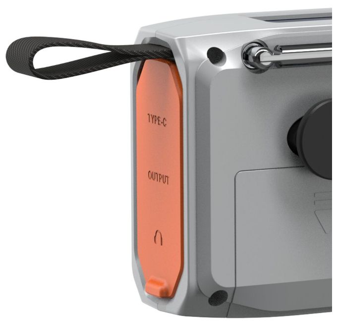Bluetooth DAB, DAB+, FM Radio Tragbar IPX3  RESQ100 Kurbelradio (Hellgrau) 