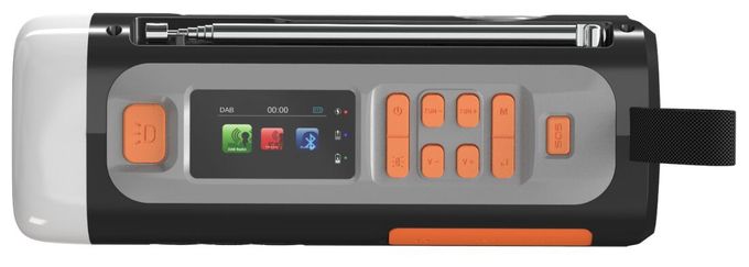 Bluetooth DAB, DAB+, FM Radio Tragbar IPX3  RESQ200 Kurbelradio (Schwarz) 