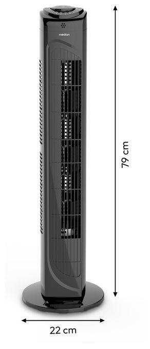 Turmventilator Stand 61 dB  Life E11TF (Schwarz) 