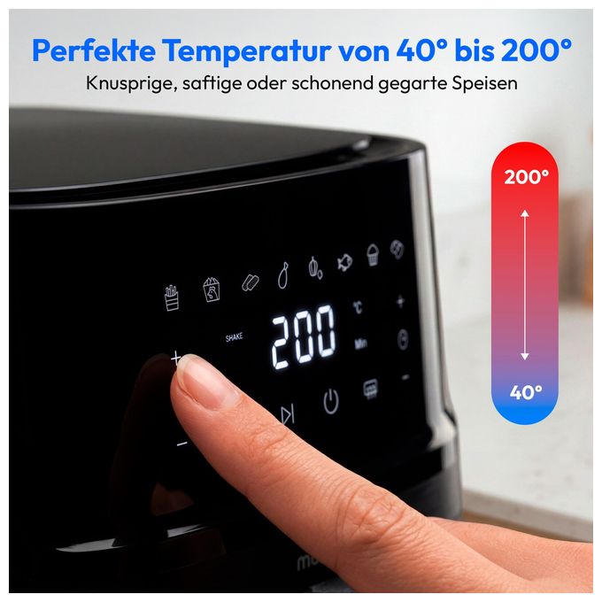 Heißluftfritteuse 7,2 l 1650 W  Life P15 XL (Schwarz) 