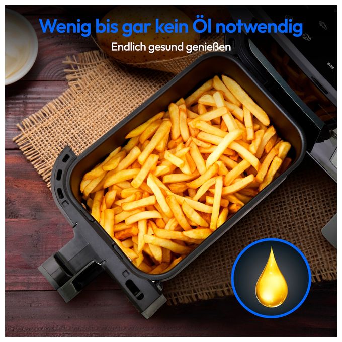 Doppel Heißluftfritteuse 8,7 l 2600 W  Life P20 XXL Twin (Schwarz) 