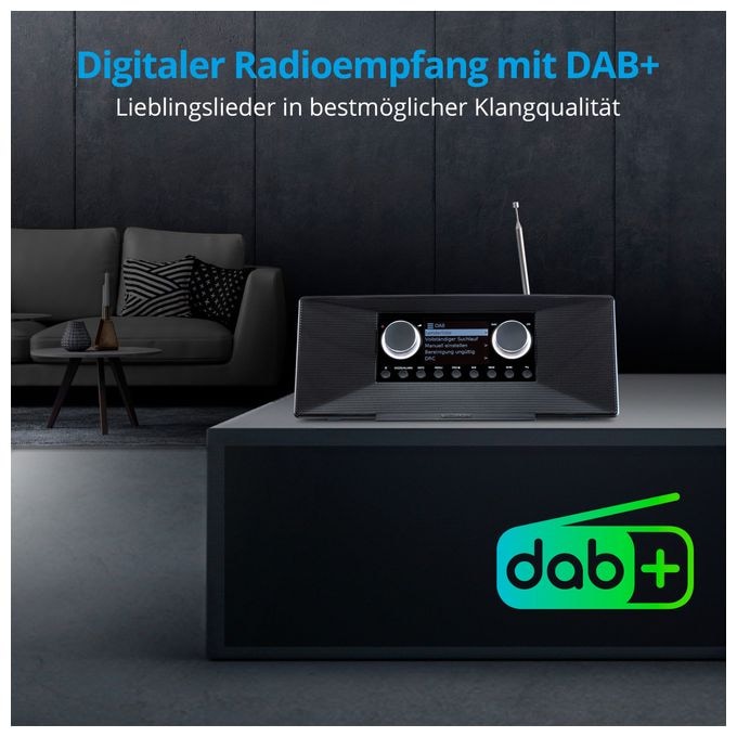 Bluetooth AM, DAB+, FM, MW Radio Internet  Life P85333 (Schwarz) 