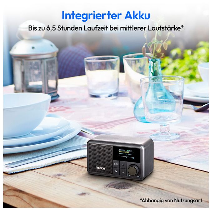 Bluetooth DAB+, UKW Radio Tragbar IPX1  Life S66822 (Schwarz) 
