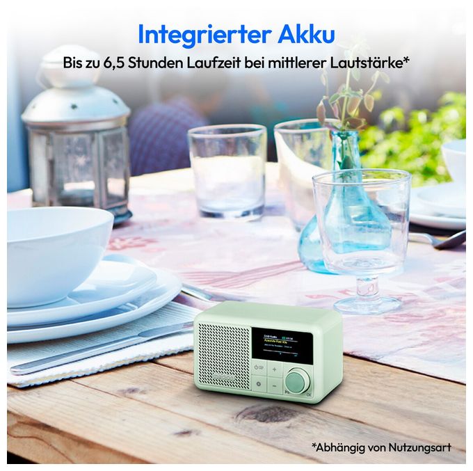 Bluetooth DAB+, UKW Radio Tragbar IPX1  Life S66822 (Grün) 