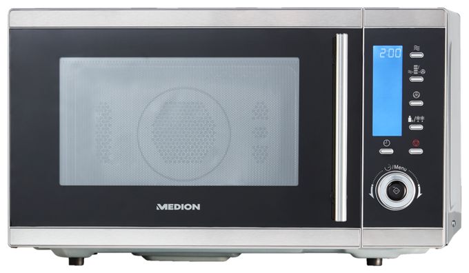 Freistehende Mikrowelle 900 W Größe: mittel 11 Stufen Grill  MD15501 (Schwarz, Edelstahl) 