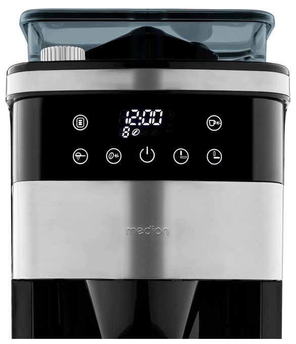 8 Tassen Thermo Filterkaffeemaschine 1,0 l  MD19911 (Schwarz, Edelstahl) 