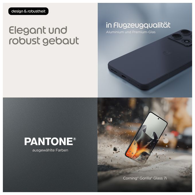 256 GB 5G Smartphone 17,3 cm (6.8 Zoll) Android 50 MP Dual Kamera Dual Sim WiFi 7 (PANTONE Dark Shadow) Edge 70 max 