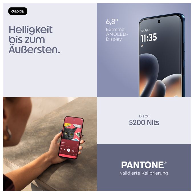 256 GB 5G Smartphone 17,2 cm (6.78") Android 50 MP Dreifach Kamera Dual Sim WiFi 6E (PANTONE Titan) Edge 70 Pro 