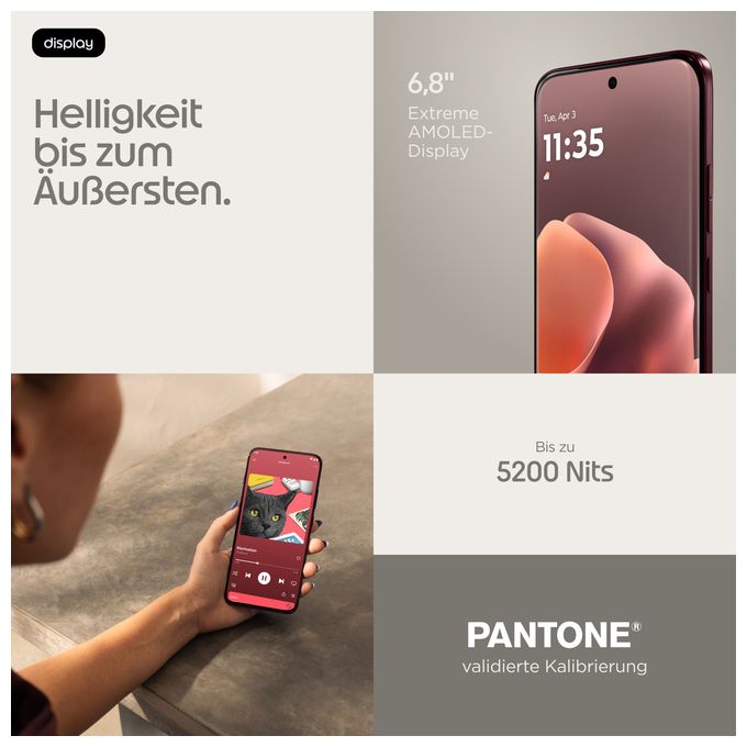 256 GB 5G Smartphone 17,2 cm (6.78") Android 50 MP Dreifach Kamera Dual Sim WiFi 6E (PANTONE Zinfandel) edge 70 Pro 