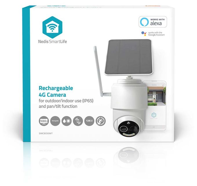 1920 x 1080 Pixel IP-Sicherheitskamera IP65 4G Außen Nachtsicht  SmartLife SIMCBO50WT (Weiß) 
