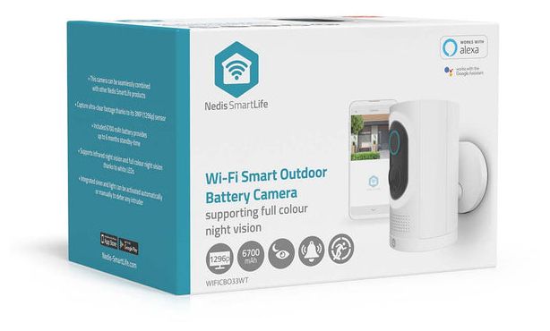 2304 x 1296 Pixel IP-Sicherheitskamera IP65 Innen & Außen Nachtsicht  SmartLife WIFICBO33WT (Weiß) 