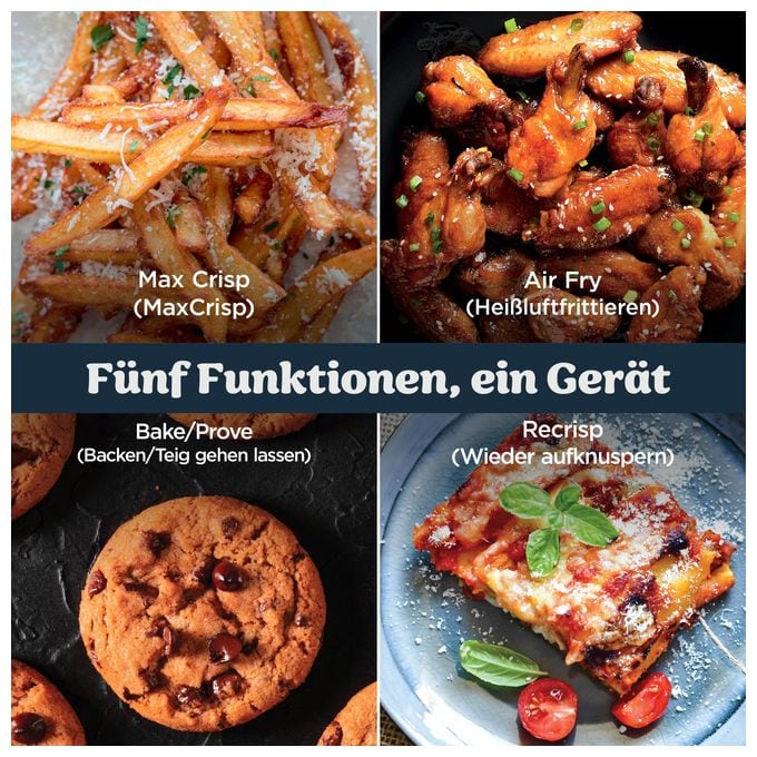 Heißluftfritteuse 5,7 l 2000 W  AS090EUWH Crispi Pro 5-in-1 (Weiß) 