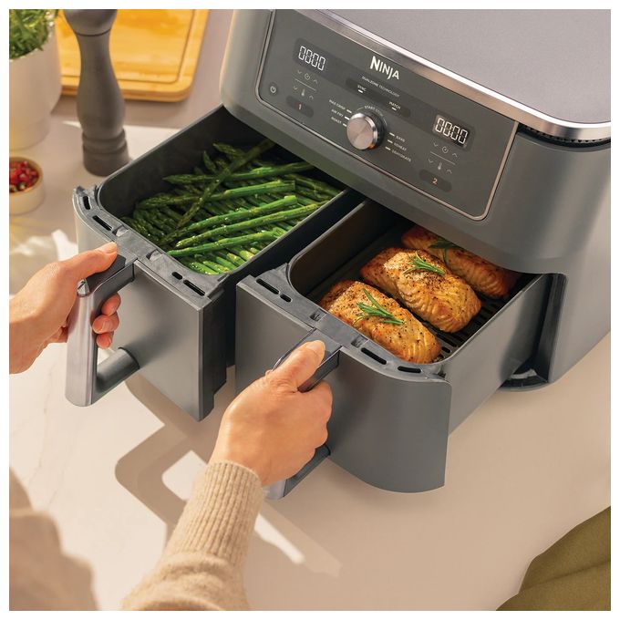 Doppel Heißluftfritteuse 9,5 l 2470 W  DZ400EU (Grau) 