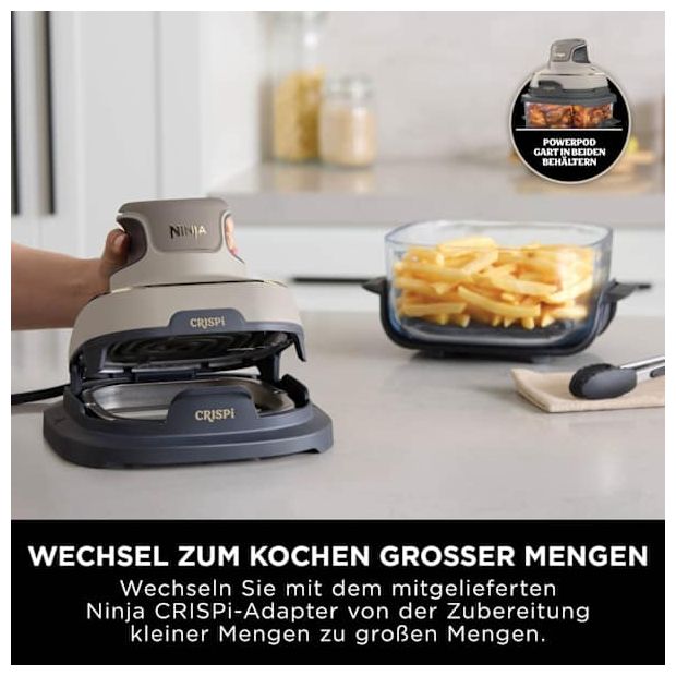 Heißluftfritteuse 3,8 l 1700 W (Grau, Steinfarbe, Transparent) FN101EU Crispi 