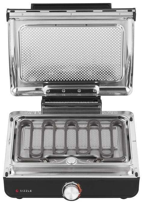 1 Zone(n) 1450 W mit 233 x 355 mm Fläche  GR101EU Sizzle Grillplatte + Plancha (Schwarz) 